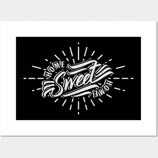 home sweet home vintage typography Wall Art by amranadam